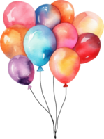 coloré des ballons aquarelle illustration. ai généré png