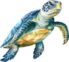 mer tortue aquarelle illustration. ai généré png