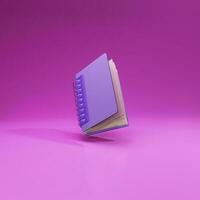 empty notepad on pastel background simple 3d render illustration photo