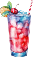 Cocktail Sommer- Aquarell Illustration. ai generiert png