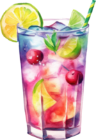 Cocktail Summer Watercolor Illustration. png