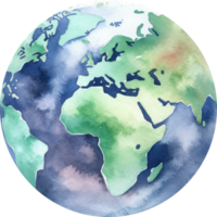 Erde Welt Umgebung Aquarell Illustration. ai generiert png