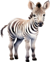 söt zebra vattenfärg illustration. ai genererad png
