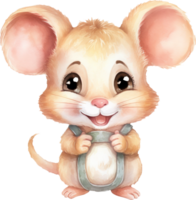 Cute Mouse Watercolor Illustration. png