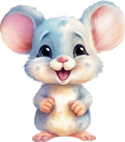 Cute Mouse Watercolor Illustration. png