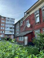 Contrasting cityscape in Irkutsk, Russia photo