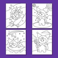 Cute Bunny Coloring Pages vector