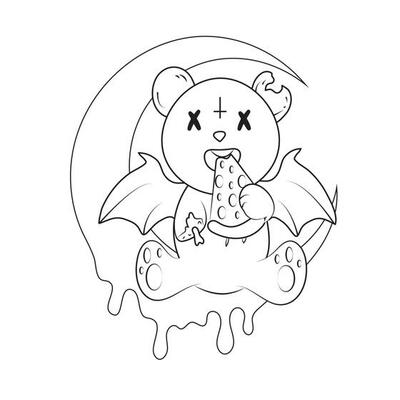 Creepy Kawaii Coloring Pages Vector Art, Icons, and Graphics for Free