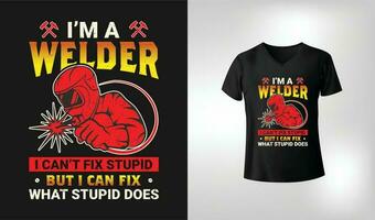 Funny Welding Welder Weld Retro Vintage T-Shirt Design vector