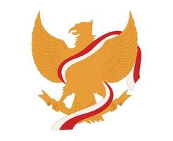 Garuda pájaro símbolo. Garuda pájaro y indonesio bandera. indonesio independencia día antecedentes vector