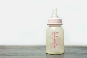 Baby Bottle on wooden photo