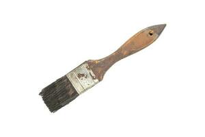 Wooden paint brush, isolated on white background. Clipping path photo
