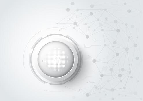 Abstract 3D design background with technology dot and line circuit board texture. Modern engineering, futuristic, science communication concept. Vector illustration photo