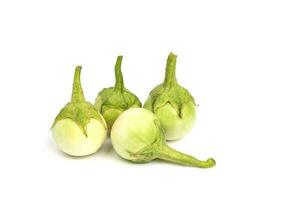 Fresh aubergine on white background photo