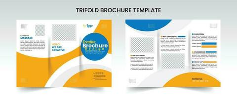 Business Brochure Template in Tri Fold Layout. Corporate Design Leaflet with minimal design template in a4. vector