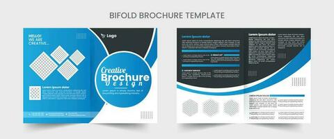 Bi fold Brochure Design Template for your Company with minimal and modern shapes in A4 format. vector