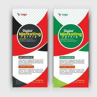 Modern roll up banner, Professional stand banner template design with creative shapes and idea. vector