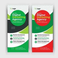 Modern roll up banner, Professional stand banner template design with creative shapes and idea. vector