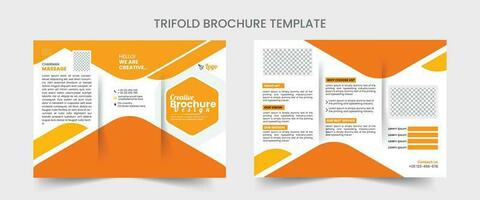 Business Brochure Template in Tri Fold Layout. Corporate Design Leaflet with minimal design template in a4. vector