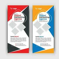 Modern roll up banner, Professional stand banner template design with creative shapes and idea. vector