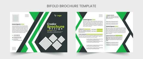 Bi fold Brochure Design Template for your Company with minimal and modern shapes in A4 format. vector