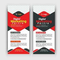 Modern roll up banner, Professional stand banner template design with creative shapes and idea. vector