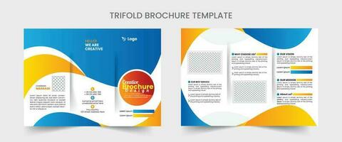 Business Brochure Template in Tri Fold Layout. Corporate Design Leaflet with minimal design template in a4. vector