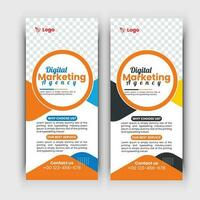 Modern roll up banner, Professional stand banner template design with creative shapes and idea. vector