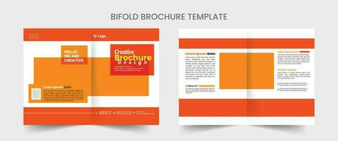 Bi fold Brochure Design Template for your Company with minimal and modern shapes in A4 format. vector