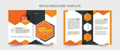 Bi fold Brochure Design Template for your Company with minimal and modern shapes in A4 format. vector