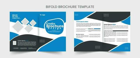 Bi fold Brochure Design Template for your Company with minimal and modern shapes in A4 format. vector