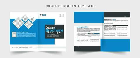 Bi fold Brochure Design Template for your Company with minimal and modern shapes in A4 format. vector