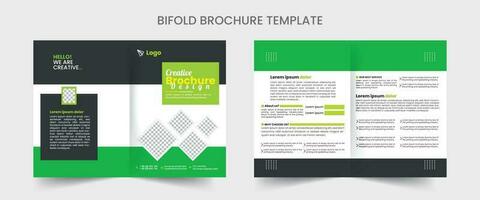 Bi fold Brochure Design Template for your Company with minimal and modern shapes in A4 format. vector