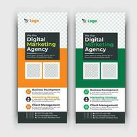 Modern roll up banner, Professional stand banner template design with creative shapes and idea. vector