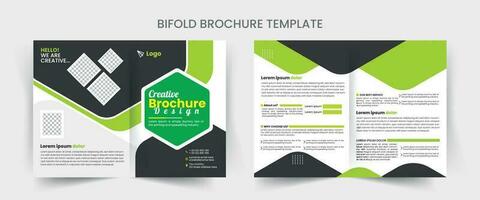 bi doblez folleto diseño modelo para tu empresa con mínimo y moderno formas en a4 formato. vector