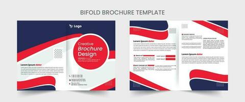 Bi fold Brochure Design Template for your Company with minimal and modern shapes in A4 format. vector