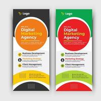 Modern roll up banner, Professional stand banner template design with creative shapes and idea. vector