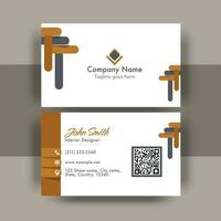 Front And Back View Of Visiting Card Design For Interior Designer. vector