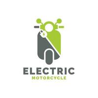 Electric motorcycle logo design vector