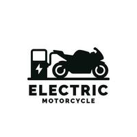 Electric motorcycle logo design vector