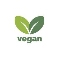 vegano icono logo aislado en blanco antecedentes vector