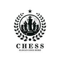 Chess logo design vector illustration