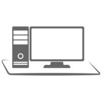 computadora ordenador personal icono logo diseño vector