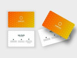 Orange and white color layout business card or visiting card set. vector