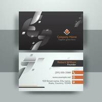 Double-Sides Business Card In Black And White Color. vector