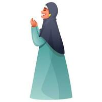 musulmán mujer ofrecimiento oración. vector