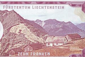 etiqueta de tierra de Liechtenstein desde dinero foto