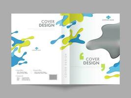 Business cover page or template layout with abstract fluid art. vector