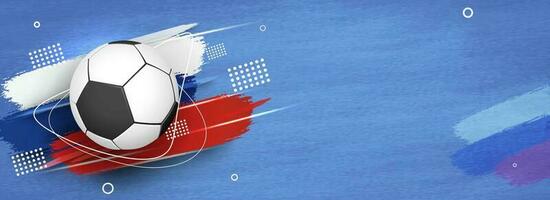 Football on Russian flag colors abstract background. Web header or banner design. vector