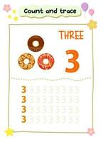 Counting and tracing numbers for kids vector